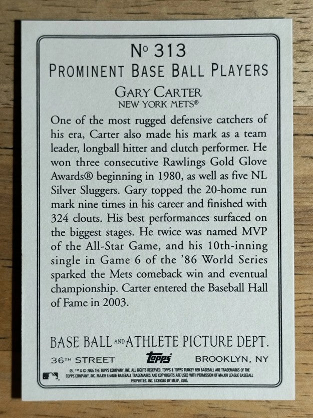 2005 Topps Turkey Red #313 Gary Carter RET