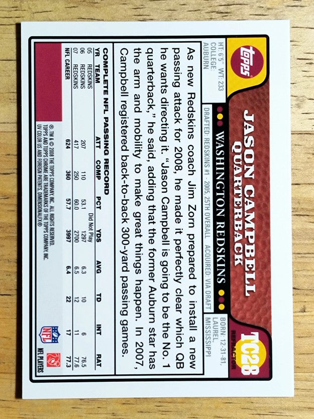 2008 Topps Chrome Refractors #TC28 Jason Campbell