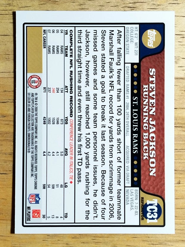 2008 Topps Chrome Refractors #TC31 Steven Jackson