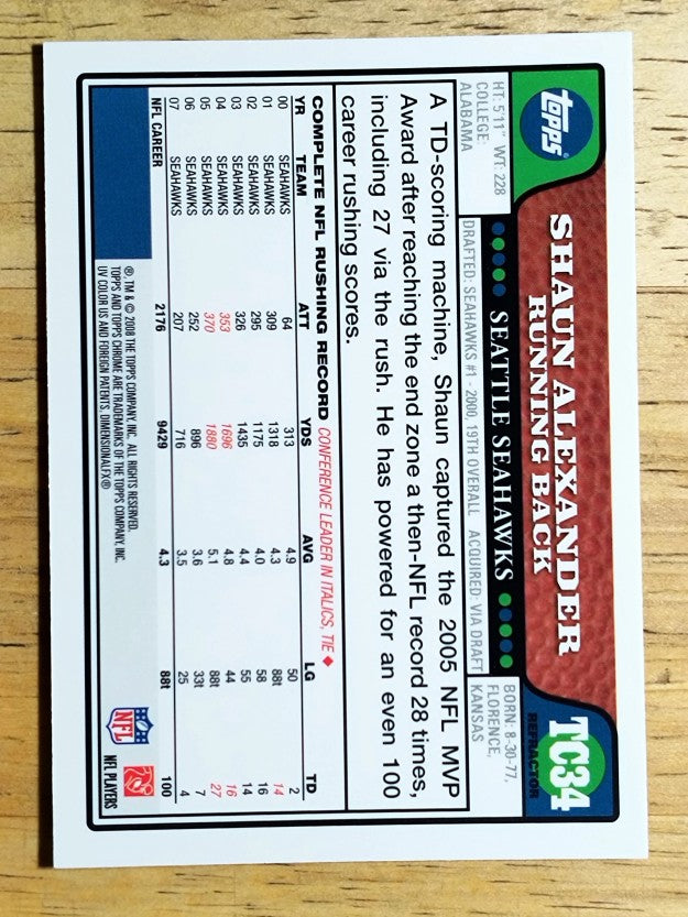 2008 Topps Chrome Refractors #TC34 Shaun Alexander