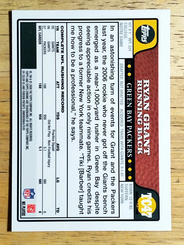 2008 Topps Chrome Refractors #TC47 Ryan Grant