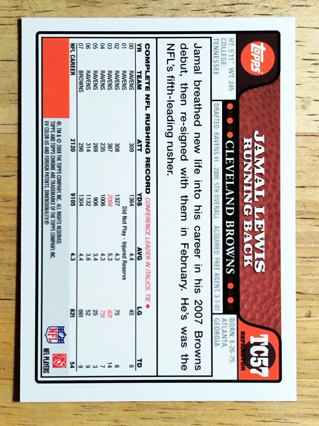 2008 Topps Chrome Refractors #TC57 Jamal Lewis