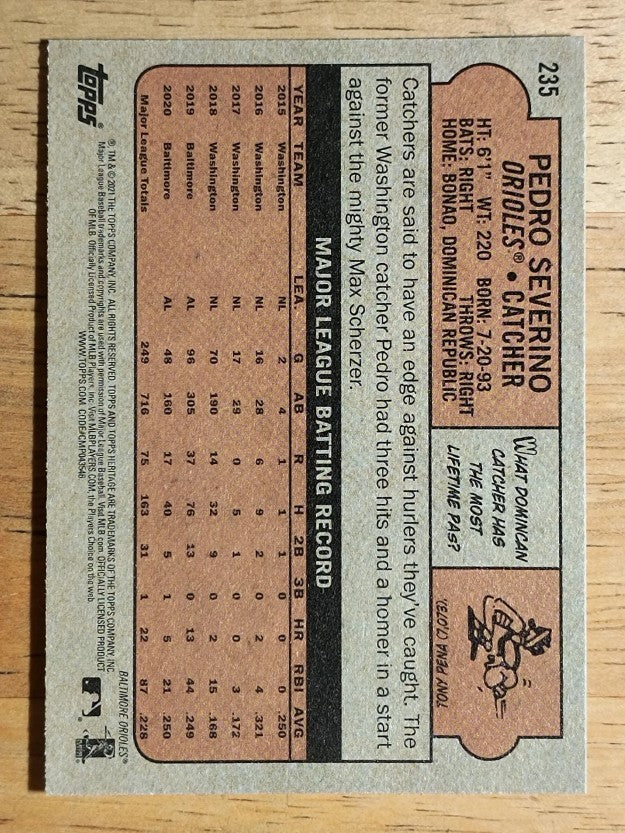 2021 Topps Heritage #235 Pedro Severino