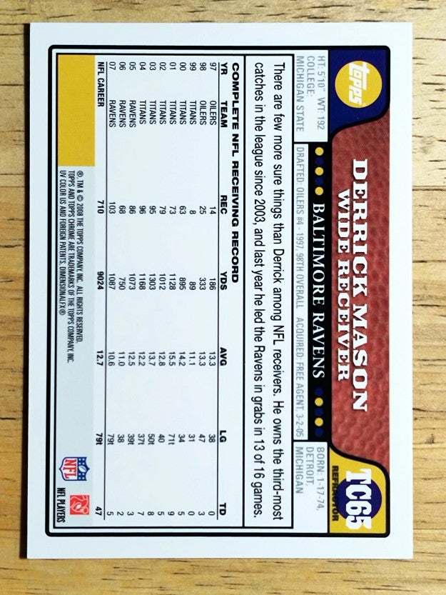 2008 Topps Chrome Refractors #TC65 Derrick Mason