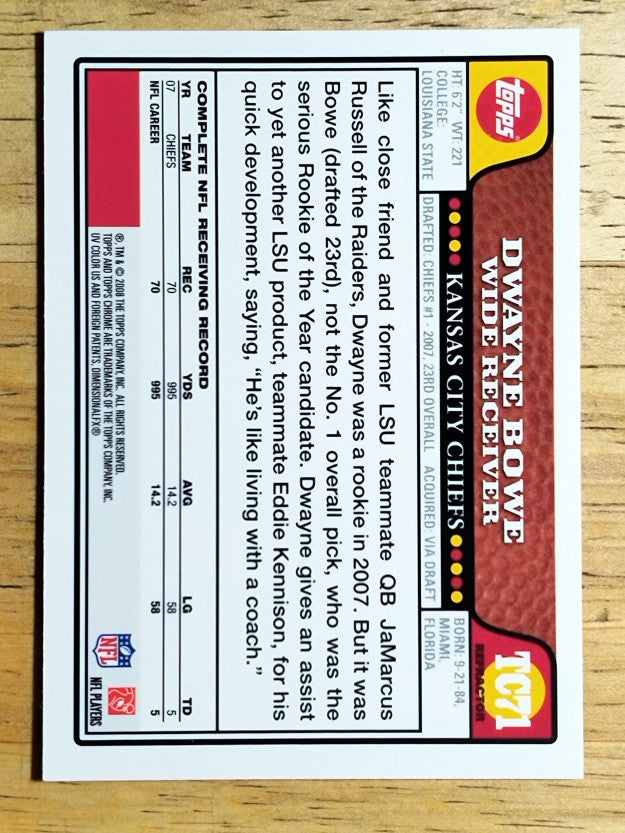 2008 Topps Chrome Refractors #TC71 Dwayne Bowe