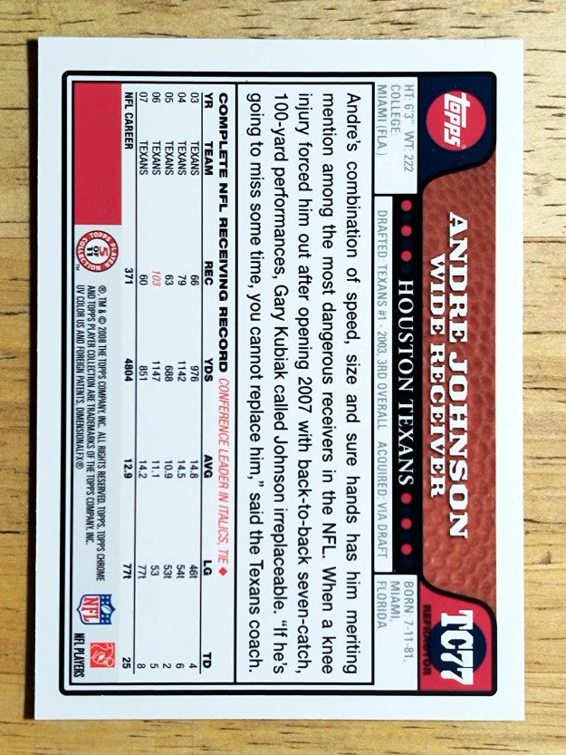 2008 Topps Chrome Refractors #TC77 Andre Johnson