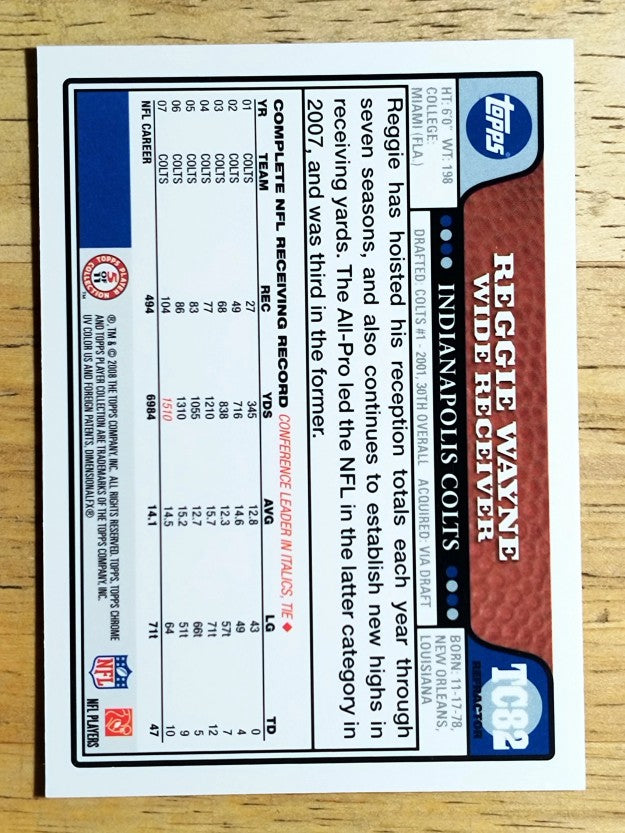 2008 Topps Chrome Refractors #TC82 Reggie Wayne