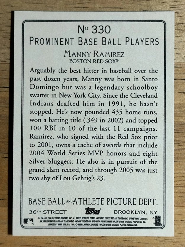 2006 Topps Turkey Red #330 Manny Ramirez
