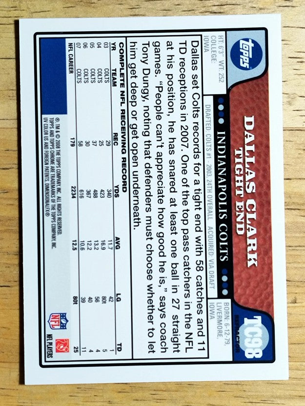 2008 Topps Chrome Refractors #TC98 Dallas Clark