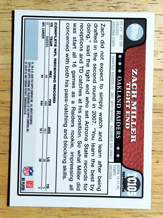 2008 Topps Chrome Refractors #TC105 Zach Miller