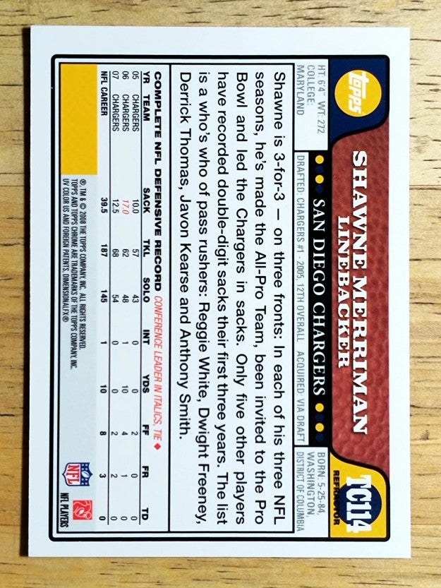 2008 Topps Chrome Refractors #TC114 Shawne Merriman