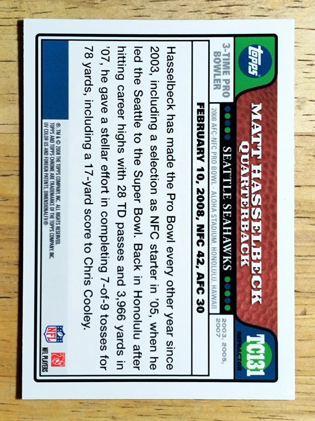 2008 Topps Chrome Refractors #TC131 Matt Hasselbeck AP