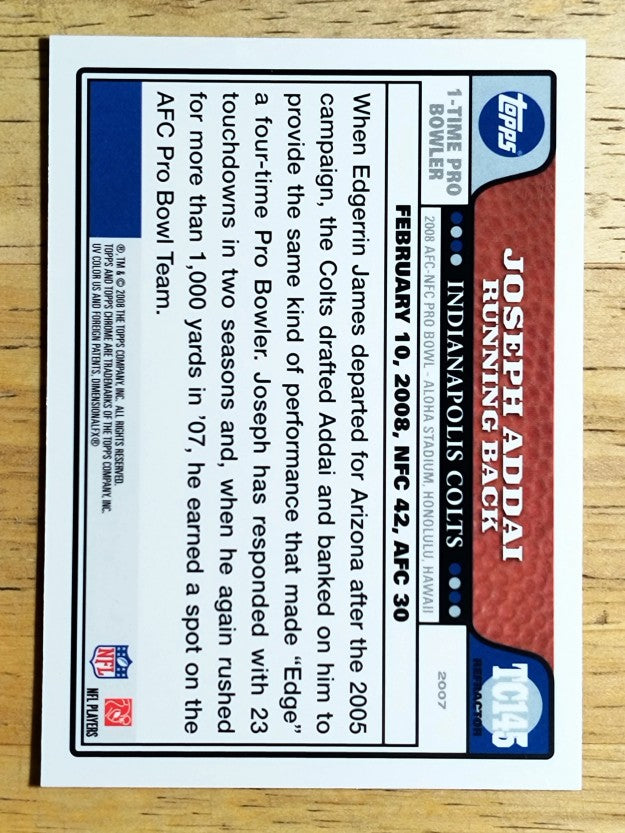 2008 Topps Chrome Refractors #TC145 Joseph Addai AP