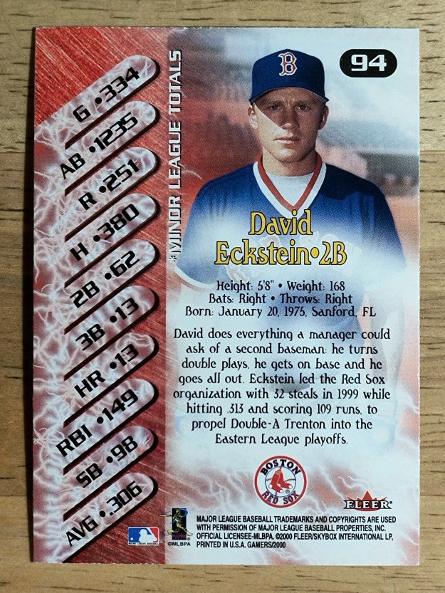 2000 Fleer Gamers #94 David Eckstein NG