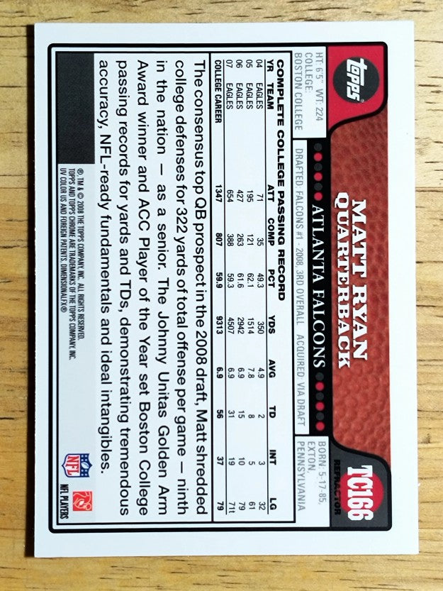 2008 Topps Chrome Refractors #TC166 Matt Ryan