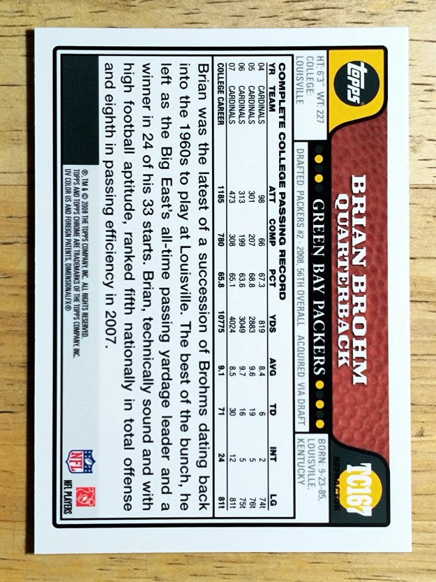 2008 Topps Chrome Refractors #TC167 Brian Brohm