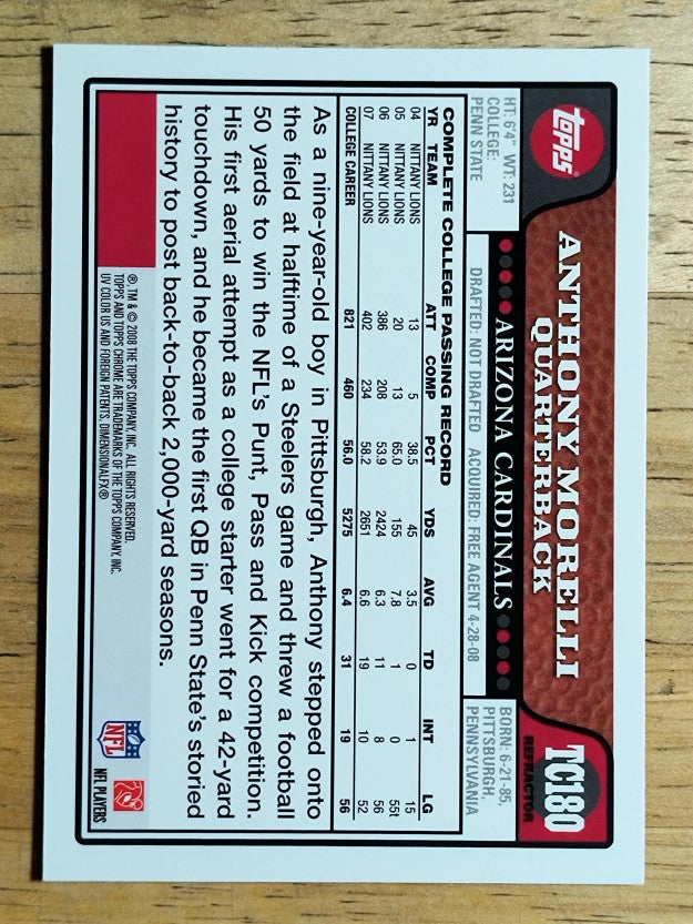 2008 Topps Chrome Refractors #TC180 Anthony Morelli
