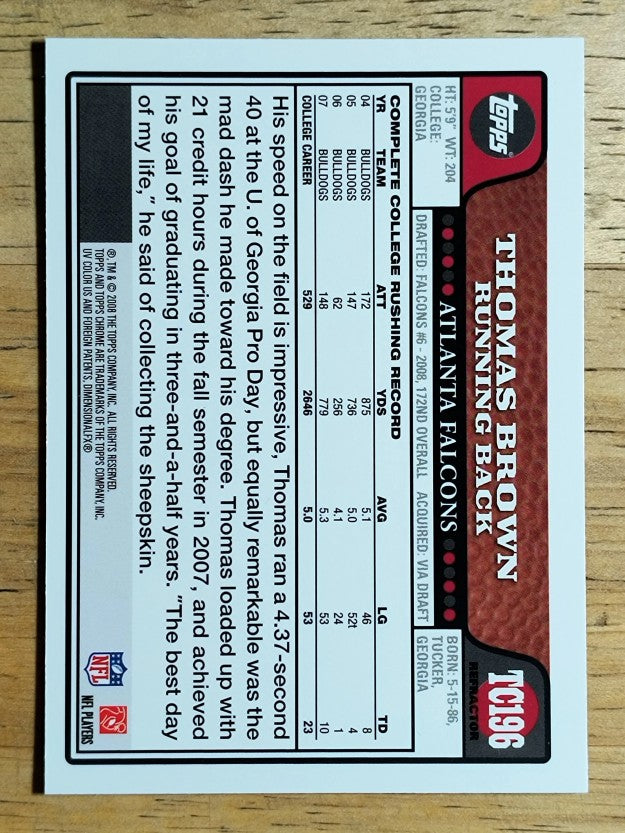 2008 Topps Chrome Refractors #TC196 Thomas Brown