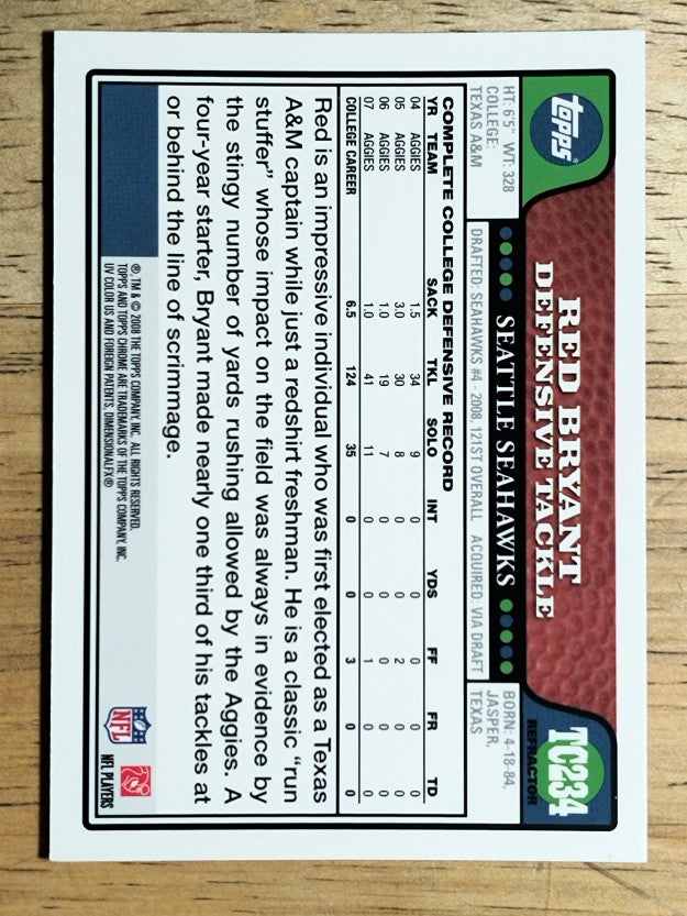 2008 Topps Chrome Refractors #TC234 Red Bryant