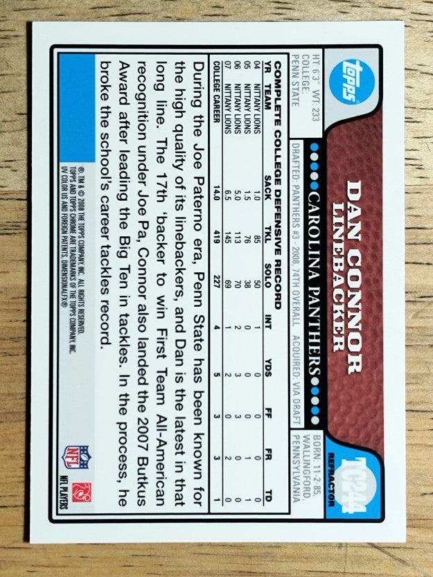 2008 Topps Chrome Refractors #TC244 Dan Connor