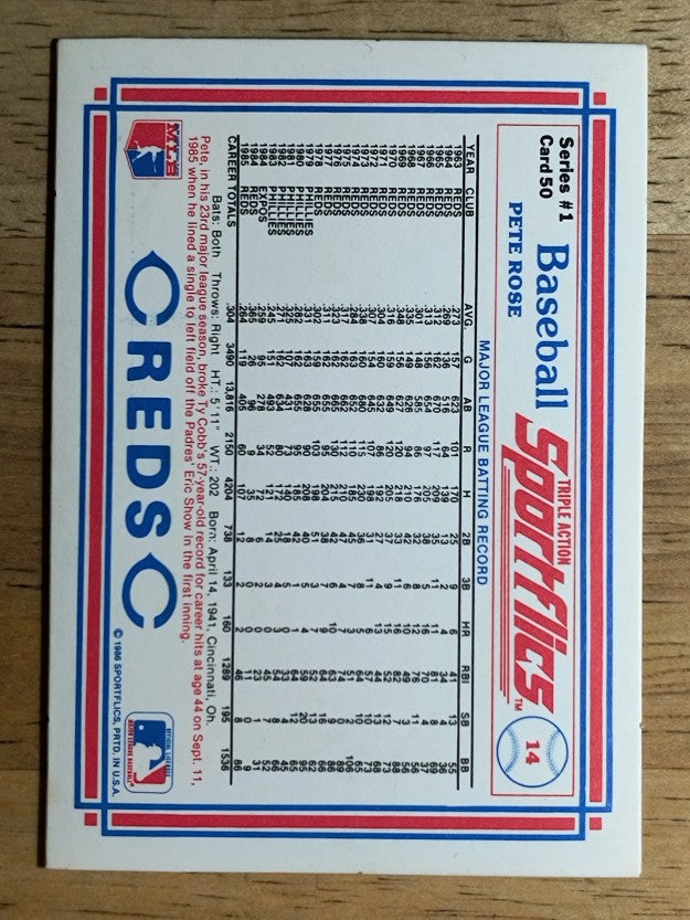 1986 Sportflics #50 Pete Rose