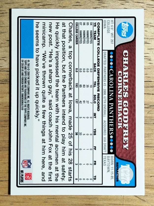 2008 Topps Chrome Refractors #TC273 Charles Godfrey