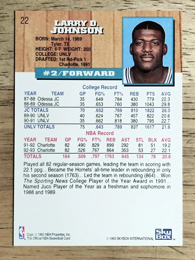 1993-94 Hoops #22 Larry Johnson