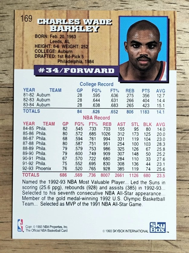 1993-94 Hoops #169 Charles Barkley (NM)