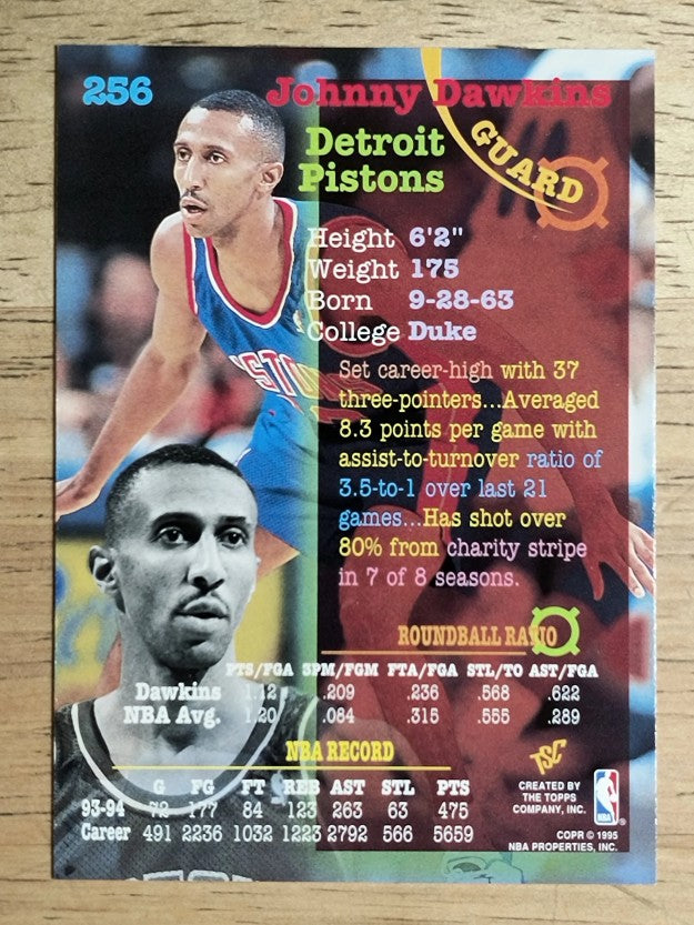 1994-95 Stadium Club #256 Johnny Dawkins