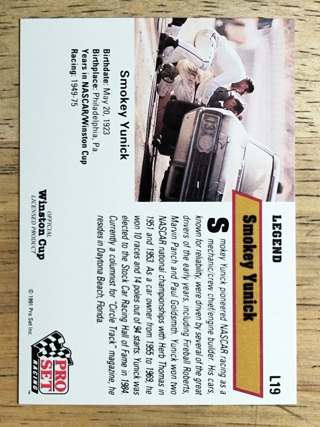 1991 Pro Set Legends #L19 Smokey Yunick