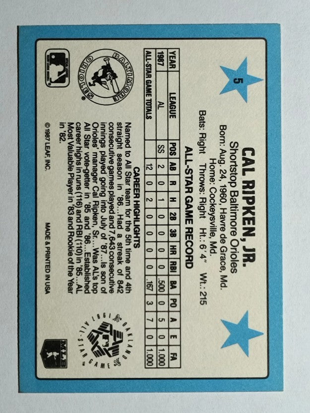 1988 Donruss All-Stars #5 Cal Ripken