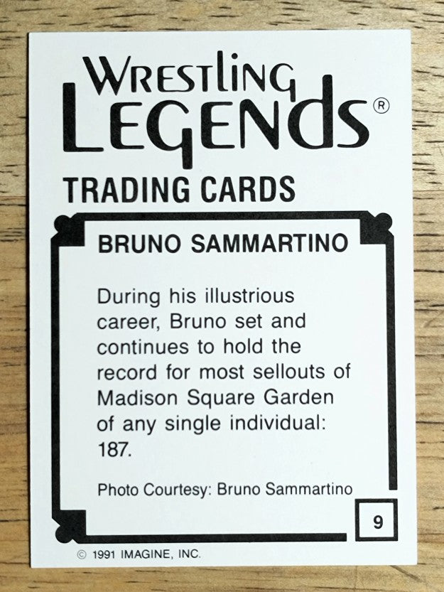 1991 Imagine Wrestling Legends #9 Bruno Sammartino