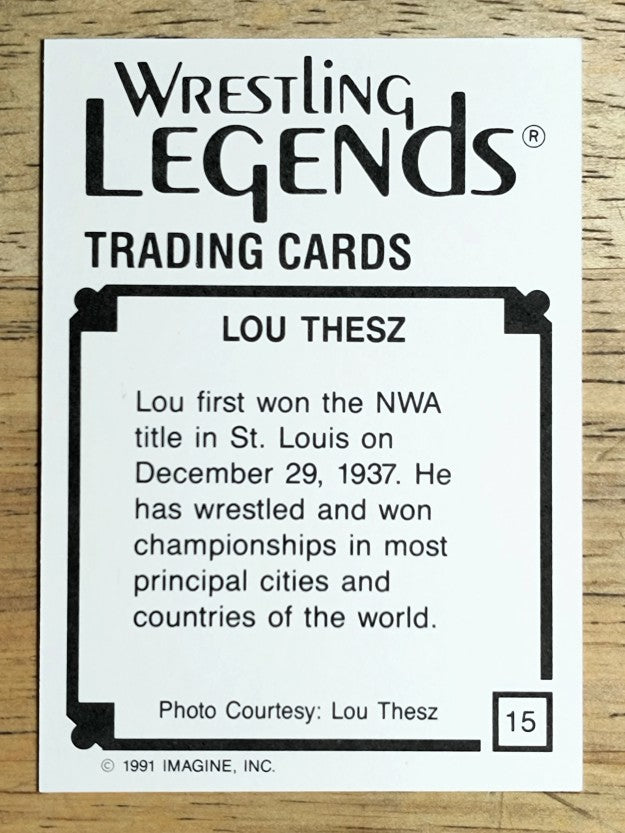 1991 Imagine Wrestling Legends #15 Lou Thesz