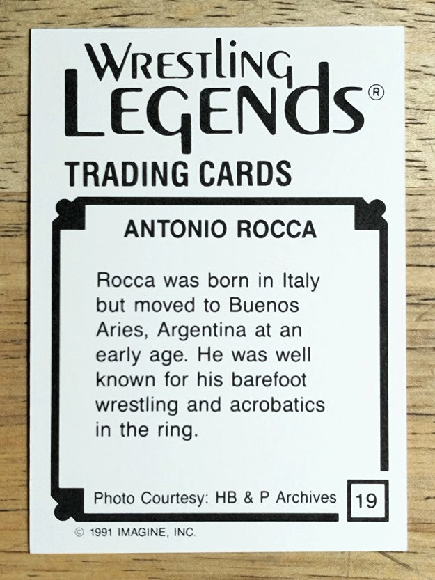 1991 Imagine Wrestling Legends #19 Antonio Rocca