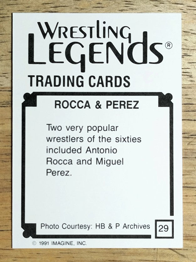1991 Imagine Wrestling Legends #29 Rocca & Perez