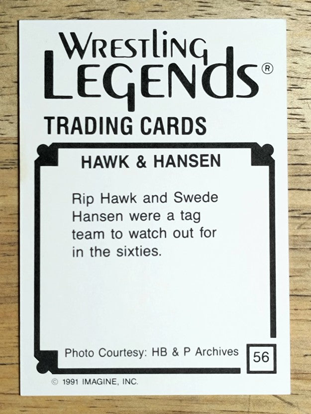 1991 Imagine Wrestling Legends #56 Hawk & Hansen (NM)