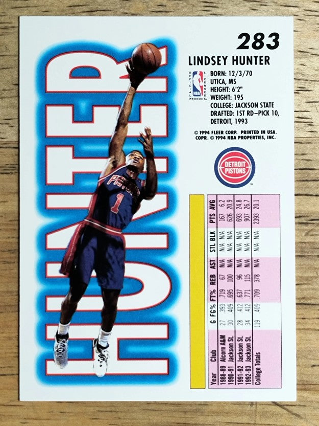 1993-94 Fleer #283 Lindsey Hunter RC