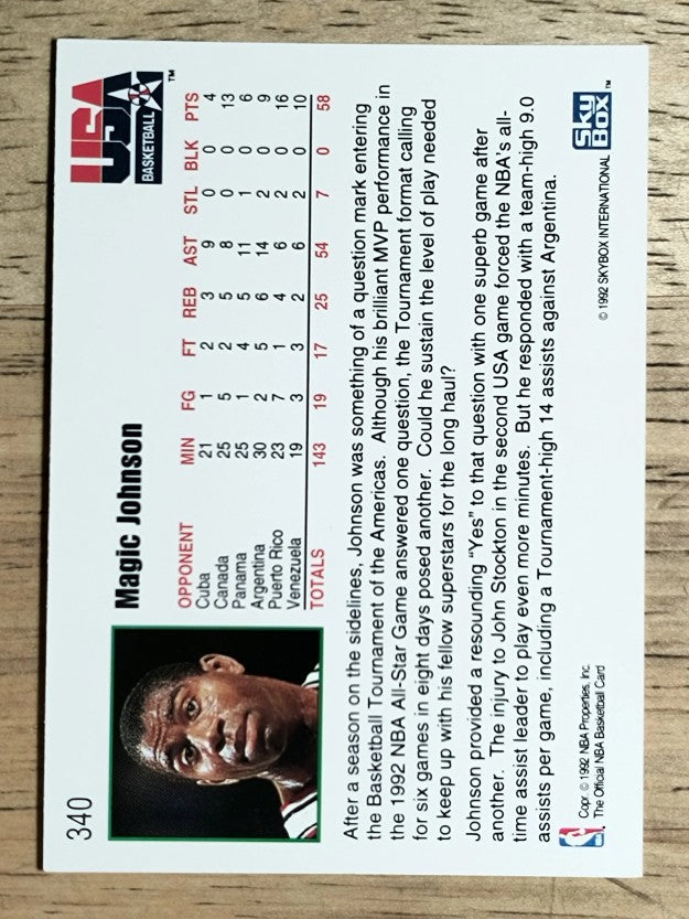 1992-93 Hoops #340 Magic Johnson USA