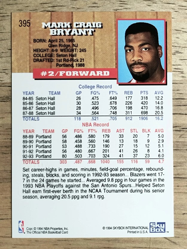 1993-94 Hoops Fifth Anniversary Gold #395 Mark Bryant