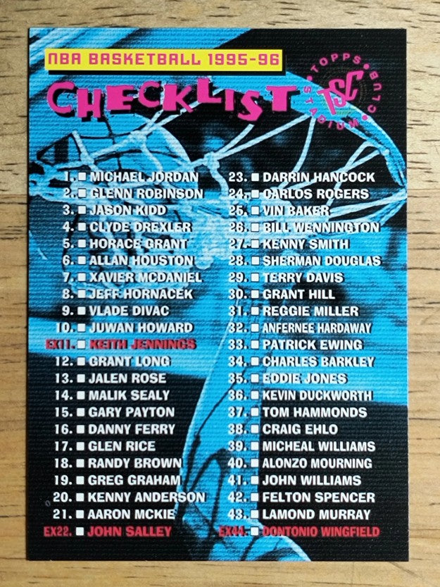 1995-96 Stadium Club Checklists Series 1 #NNO 1-90