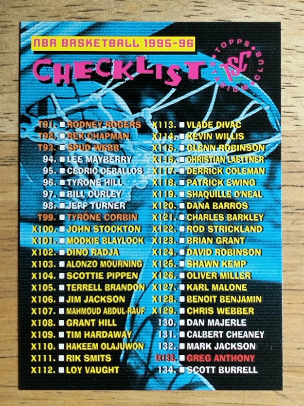 1995-96 Stadium Club Checklists Series 1 #NNO 91-180