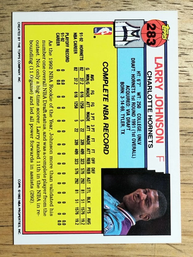 1992-93 Topps #283 Larry Johnson