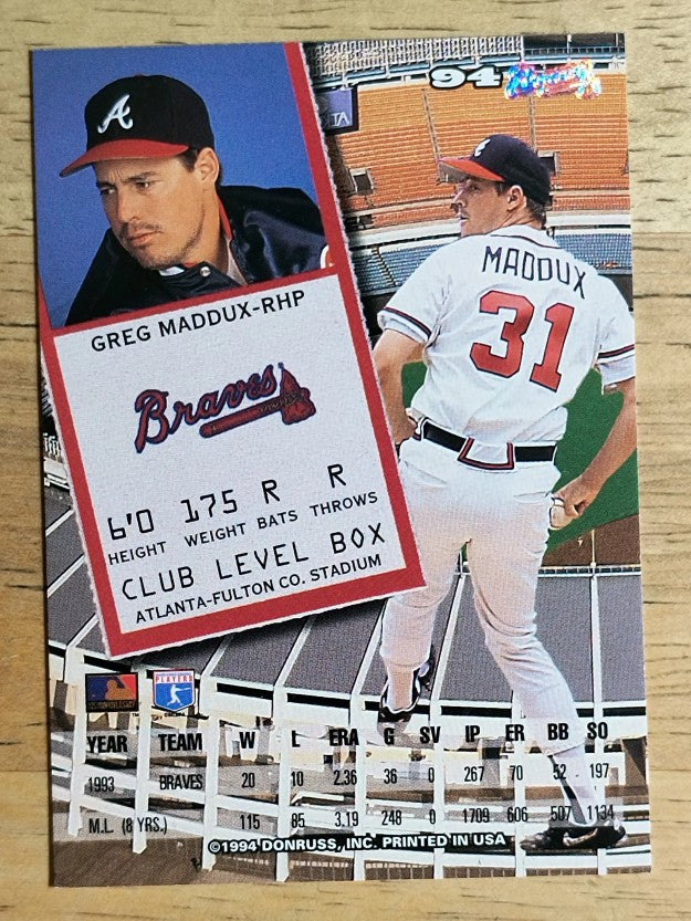 1994 Leaf #94 Greg Maddux