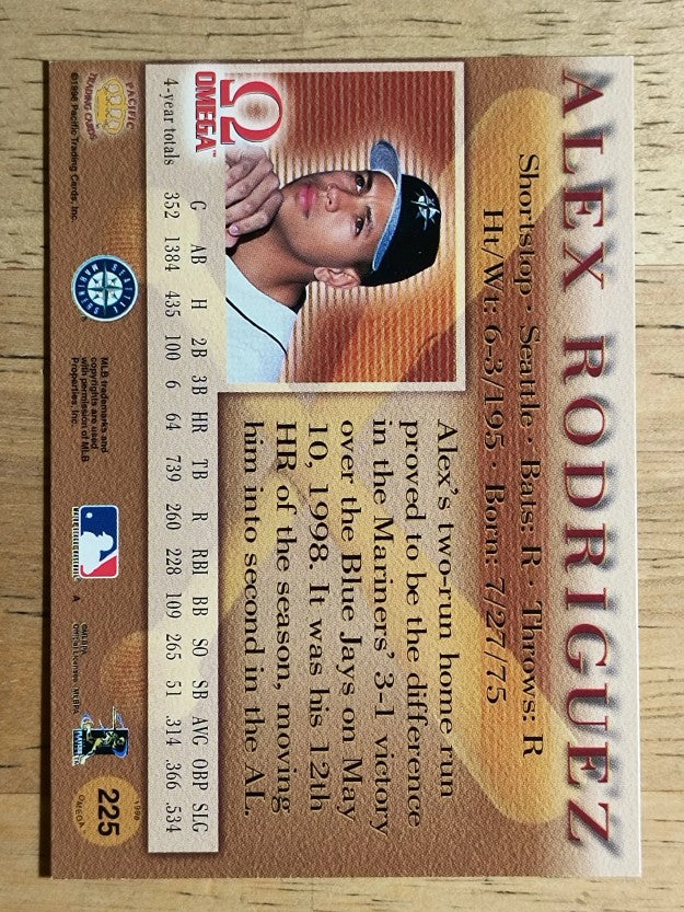 1998 Pacific Omega #225 Alex Rodriguez