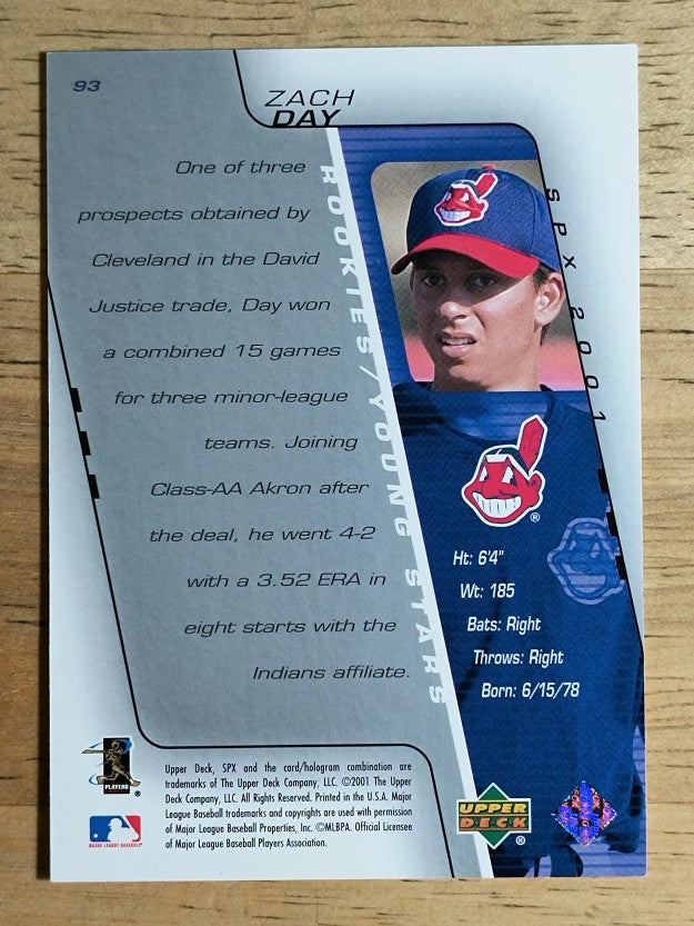 2001 SPx #93 Zach Day YS RC