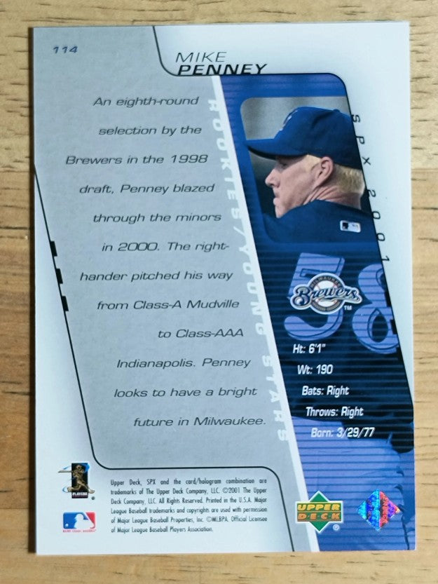 2001 SPx #114 Mike Penney YS RC