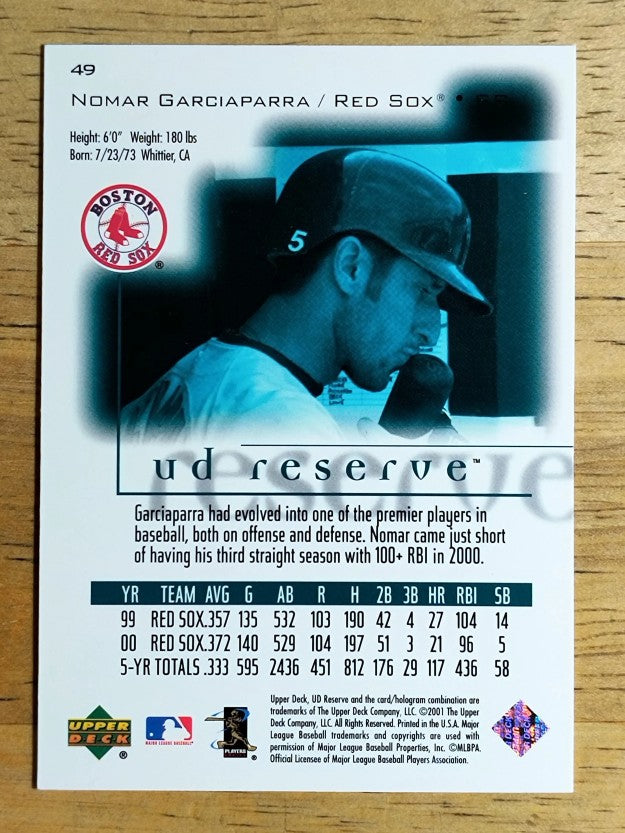 2001 UD Reserve #49 Nomar Garciaparra