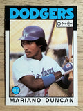 1986 O-Pee-Chee #296 Mariano Duncan RC