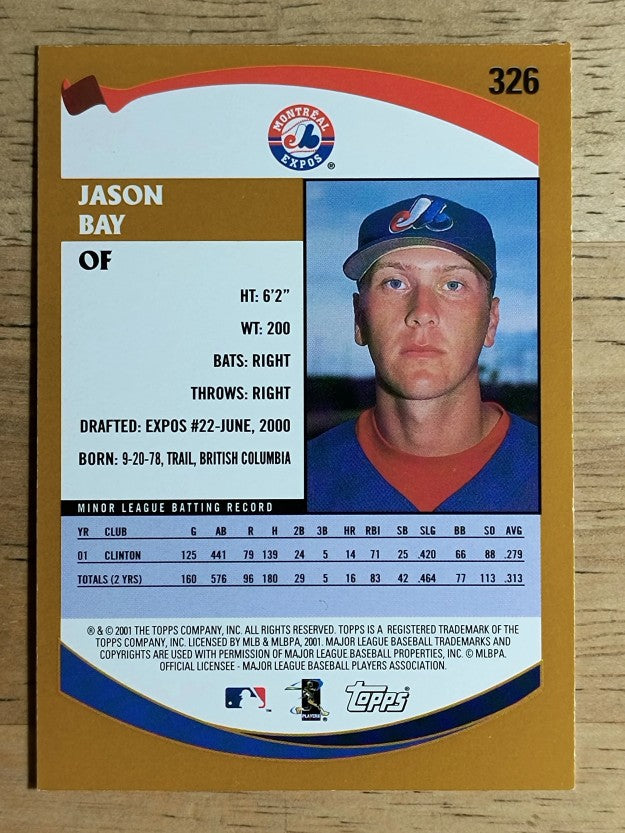 2002 Topps #326 Jason Bay PROS RC (EXMT)