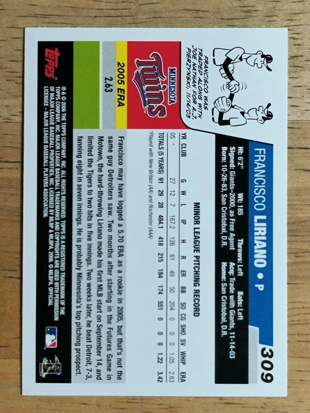 2006 Topps #309 Francisco Liriano